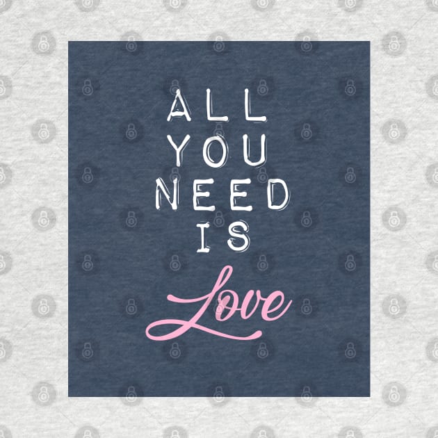 All You Need is Love in Navy Blue, White and Pink by OneThreeSix